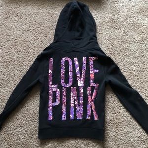 VS  Black Long Sleeve Zip up Hoodie